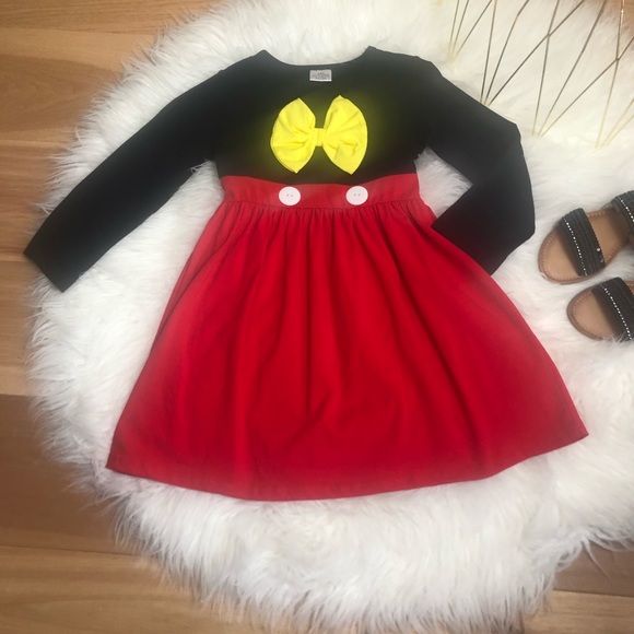 ✨HP✨Minnie Little Miss Mouse Dress Yellow Bow - Picture 3 of 6